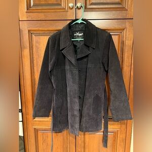 suede jacket dark purple